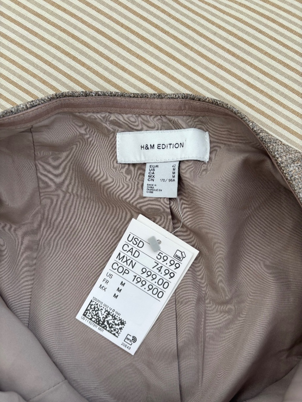 NWT H&M EDITION Brown Woven Strapless Button Down Top + Trouser Set (2 pcs) - Picture 4 of 11